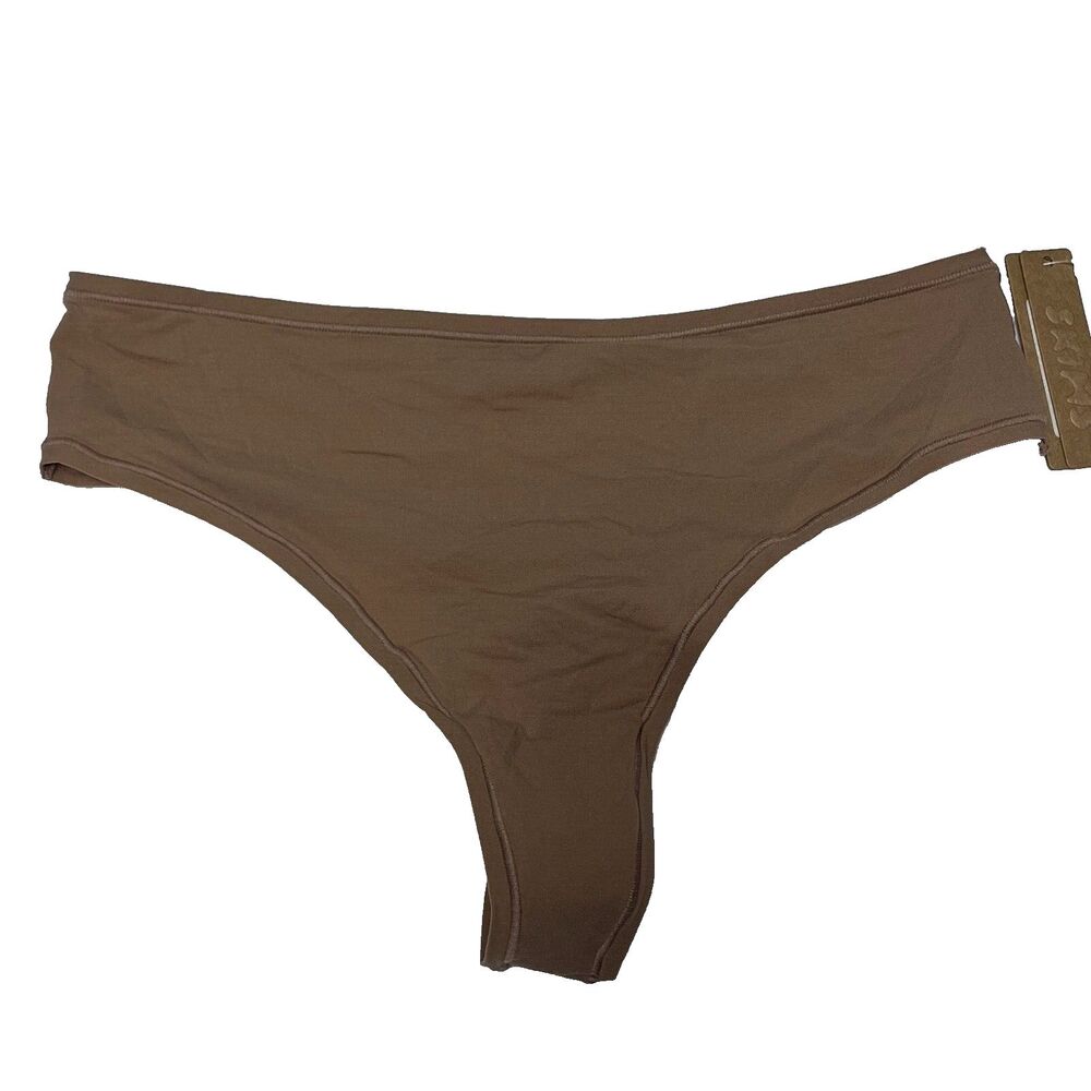 Skims Cotton Thong Nude Large NWT Truffle Brown L